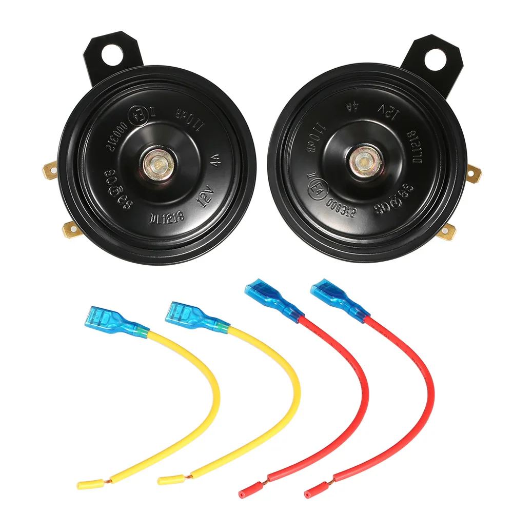 KKmoon one Pair 12V 110DB Ultra Loud Horn Dual Tone Speaker Universal for Motorcycle Car Truck Van Black 105~118dB