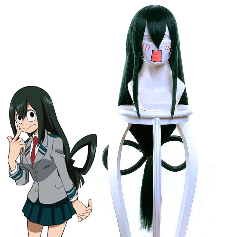 Женский парик для косплея Boku no Hero academic Tsuyu Asui длинные зеленые синтетические