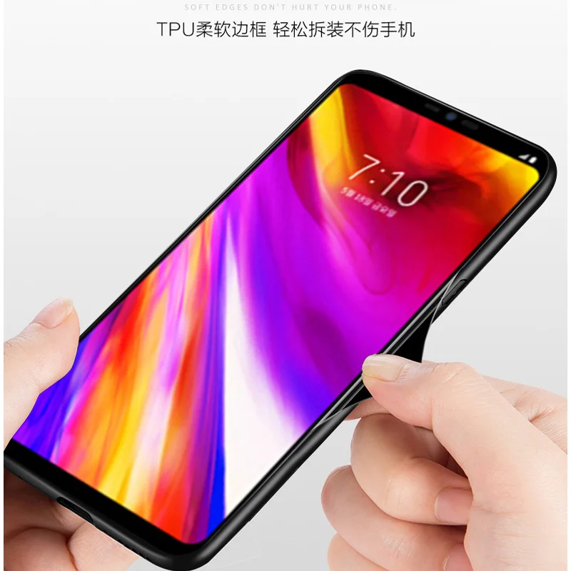 Для LG G7 чехол ThinQ задняя крышка из закаленного стекла для телефона мягкая