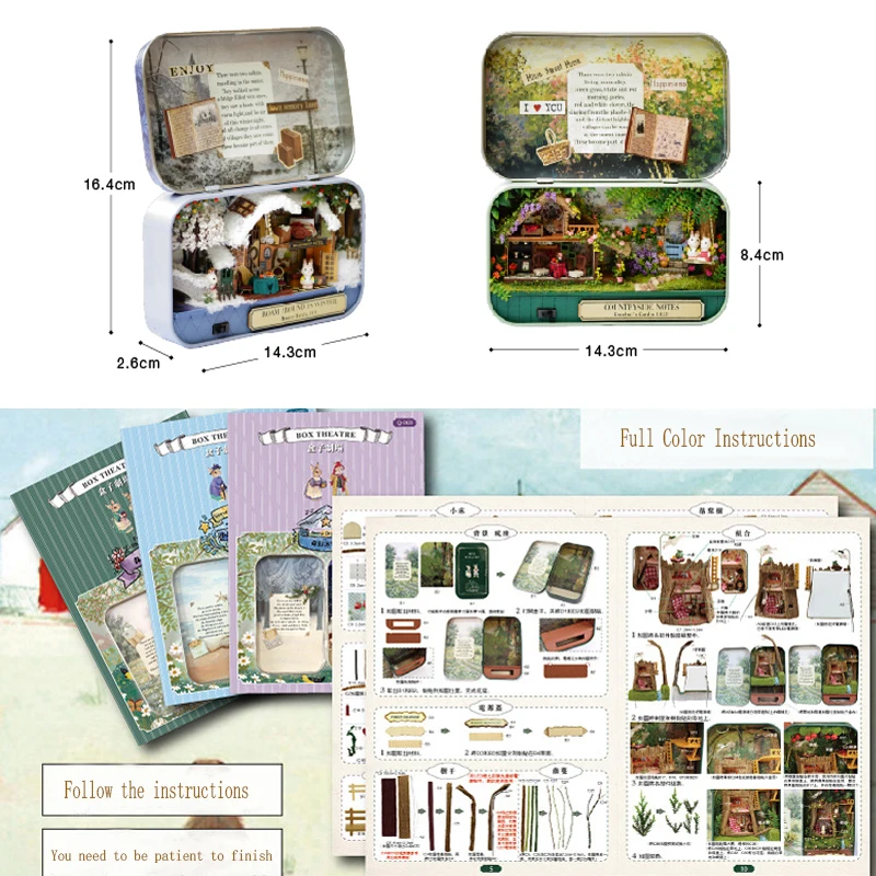 Светодио дный светодиодный свет мебель ручной работы 3D Кукольный дом Box игрушка