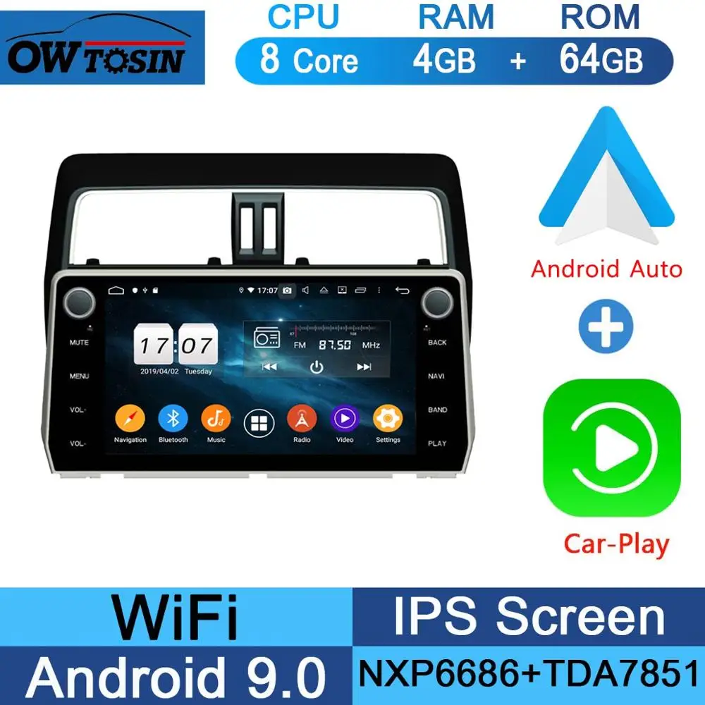 64G CarPlay Android 10," ips Android 9,0 8 ядерный 4G+ 64G Автомобильный мультимедийный плеер для Toyota Land Cruiser Prado gps Радио DSP CarPlay Parrot BT - Цвет: 64G CarPlay Android