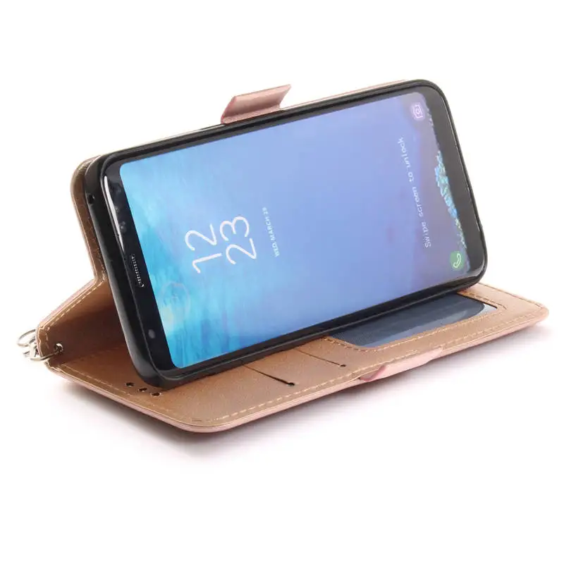 Чехол для samsung Galaxy S8 плюс + красочные бабочки Флип кожаный чехол S7 край S7E Coque стенд