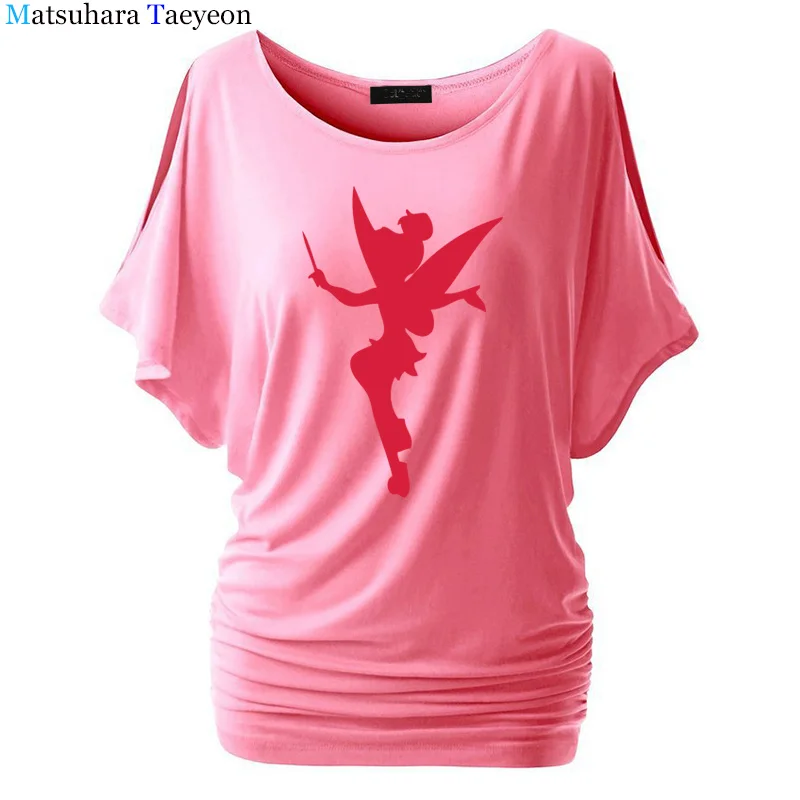 10 Футболка женская фея Динь-Динь силуэт мультфильм фея футболка Femme Tinkerbell печатных милый Harajuku футболка T76 - Цвет: 10
