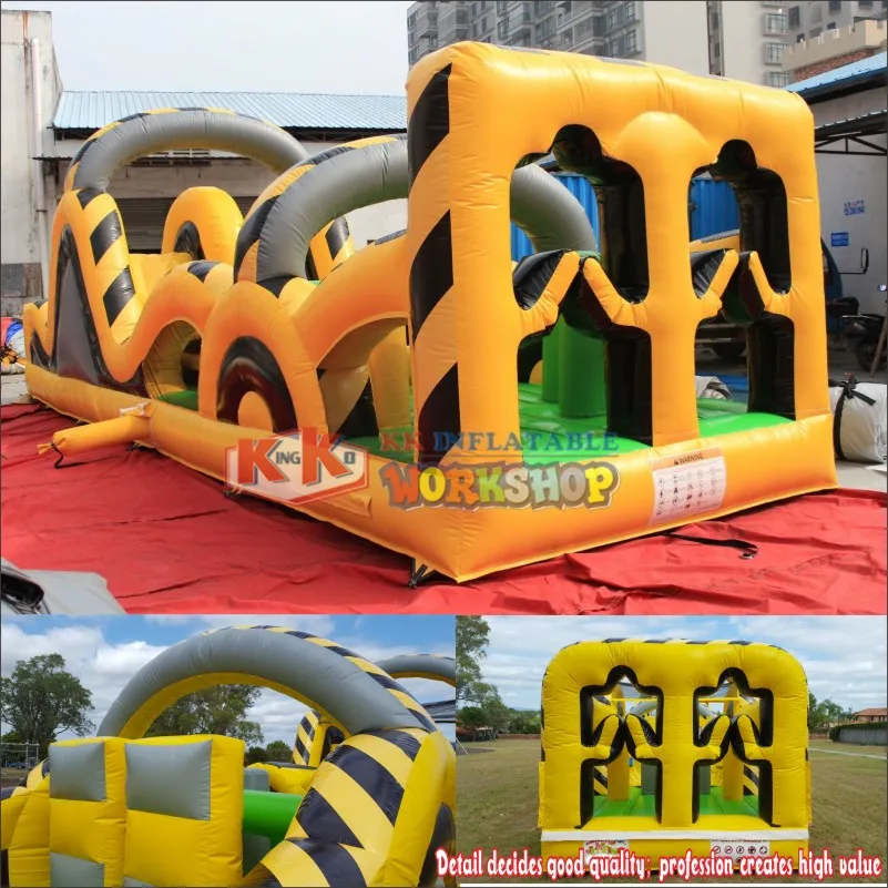 Черно желтый токсический пик надувная полоса препятствий способный