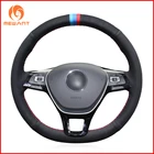 MEWANT черные замшевые чехлы рулевого колеса автомобиля для Volkswagen VW Golf 7 Mk7 New Polo Jetta Passat B8 Tiguan Sharan Touran Up