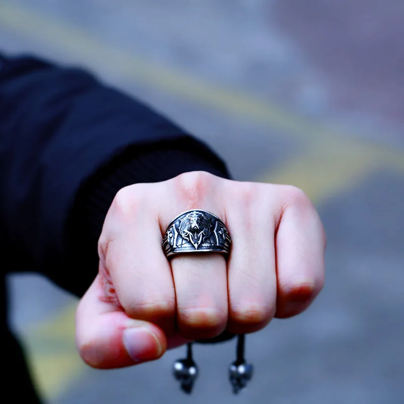 BEIER New Unique Lion Head 316L Stainless Steel For Man Cool Animal Ring BR8 300|316l stainless steel|lion head ringstainless steel |
