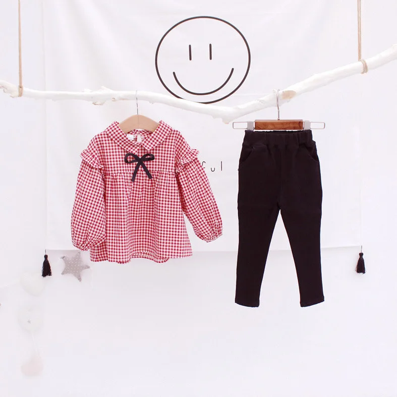 Новинка весны 2019 Детская рубашка для девочек верхняя одежда с бантом модная