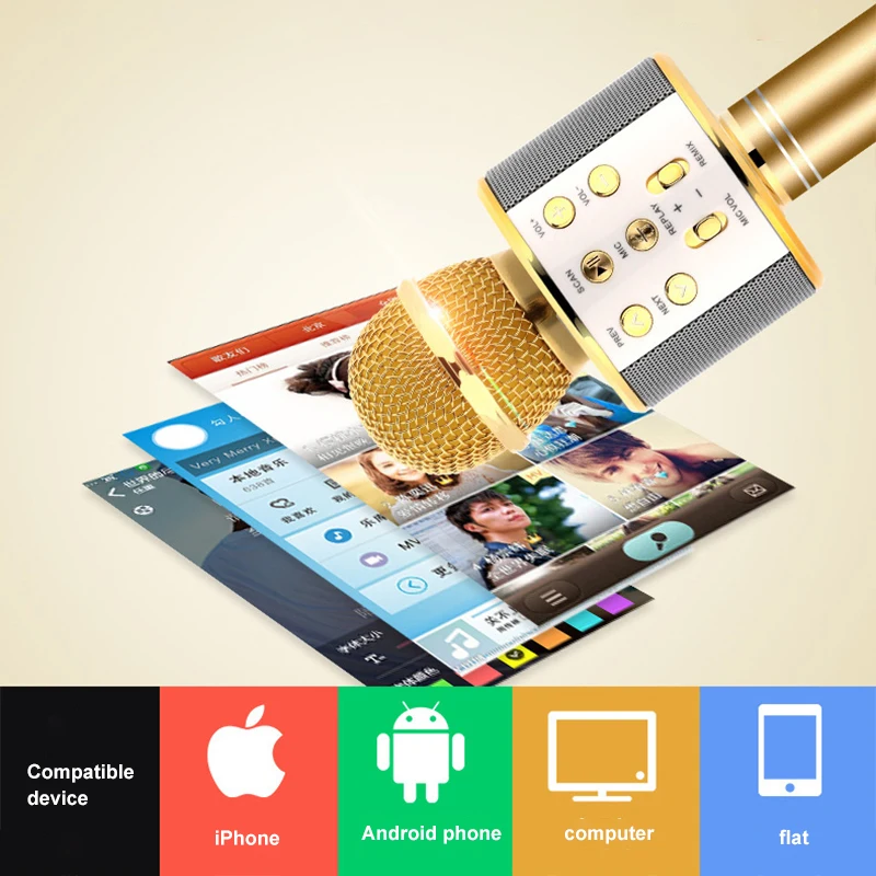 Профессиональный беспроводной караоке KTV микрофон динамик портативная Bluetooth