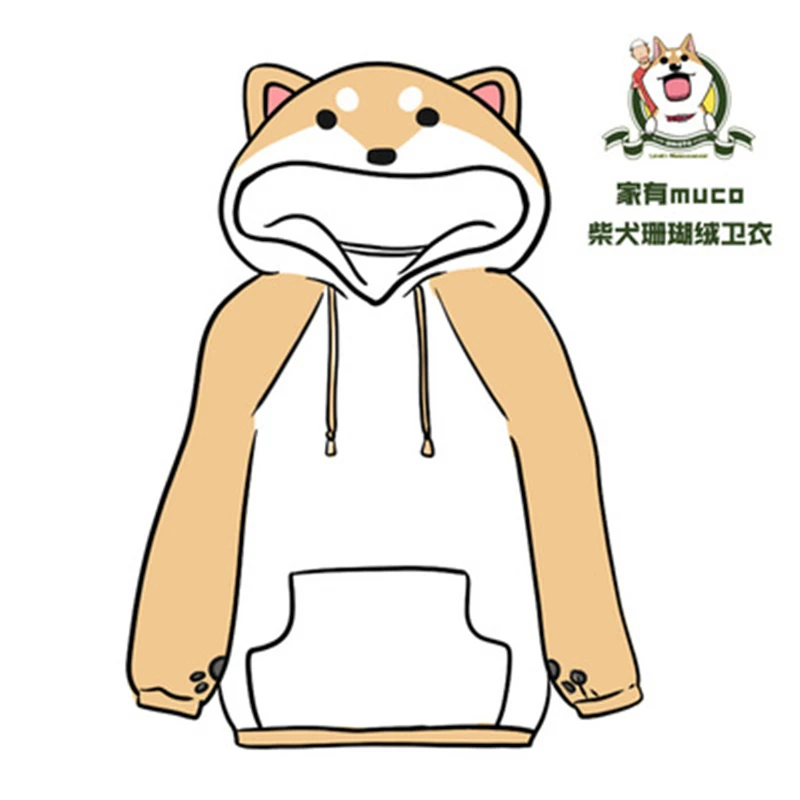 Аниме Doge Lovely Muco Косплей тема Сиба ину с капюшоном головы свитер в стиле аниме