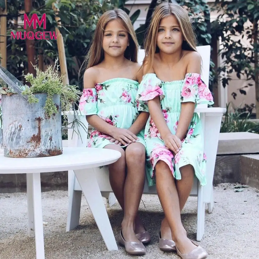 Одинаковая одежда для семьи платья мамы и дочки с цветочным принтом Повседневное