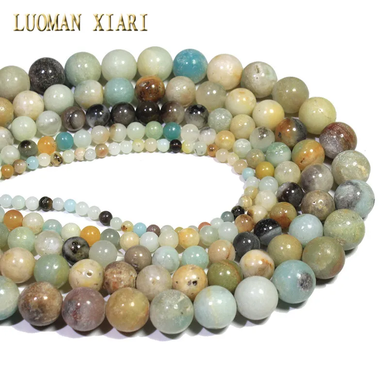 

Опт, разноцветные Амазонит природный камень, бисер для самостоятельного изготовления ювелирных изделий, браслет, ожерелье, материал 4/6/8/10/12 ...