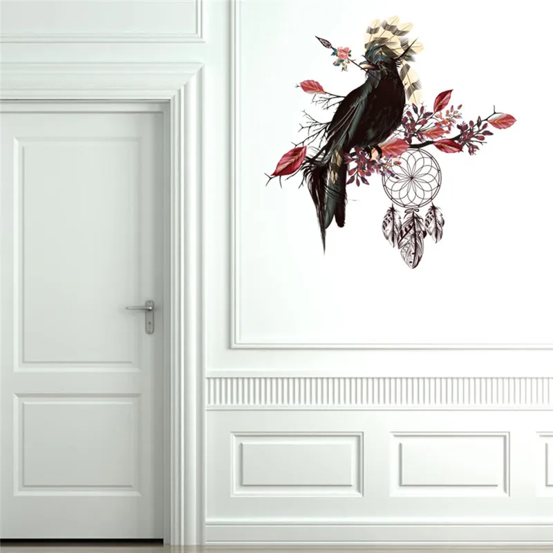 Виниловые наклейки на стену с 3d рисунком мечты поймай перо цветок птицы ветке