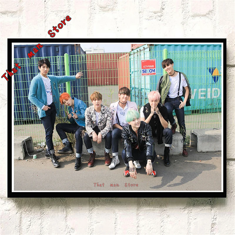 Kpop bangtan мальчики ясное изображение наклейки на стену украшение дома высокое качество принты RM Jimin Jin бумага с покрытием для домашнего искусства бренд