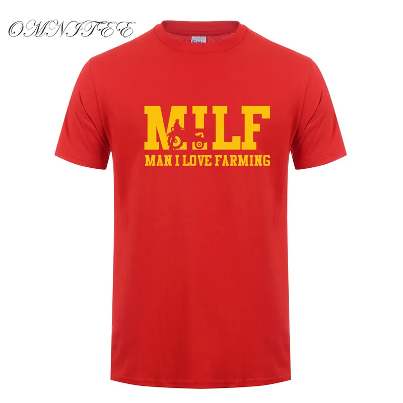 as picture Omnitee MILF Man I Love Farming Футболка мужская повседневная хлопковая футболка с коротким рукавом забавная Мужская футболка фермер OT-975 - Цвет: as picture
