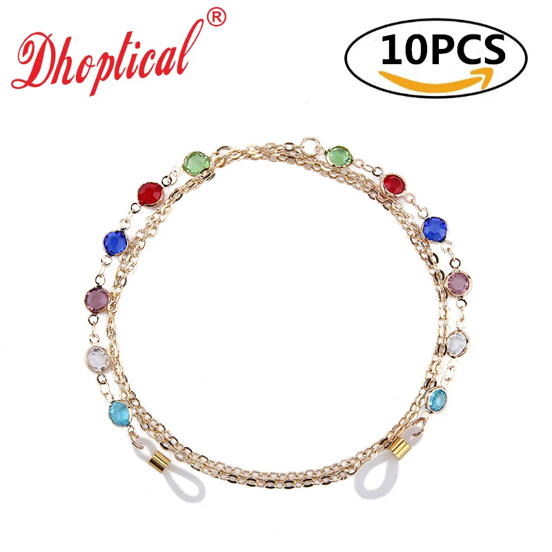 10pcs eyewear hold metal colorful eyeglasses chain for sunglasses and reading glasses by dhopticali wholesale
