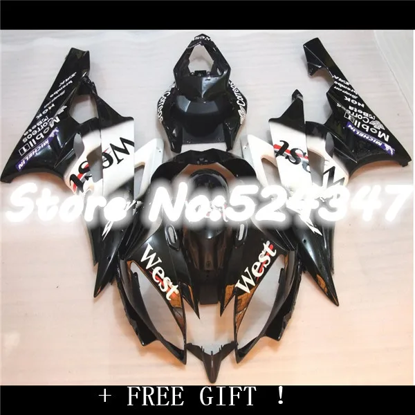 B комплекты обтекателей подходят для YZF R6 2006 2007 белый черный Обтекатели из