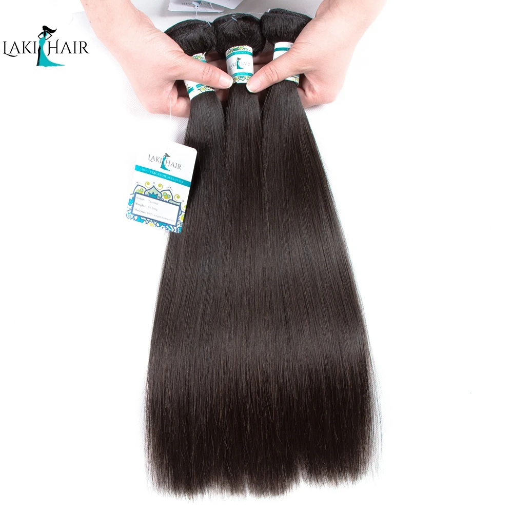 Человеческих волос пучки с закрытием перуанские 3 Связки 4*4 закрытие кружева 100%