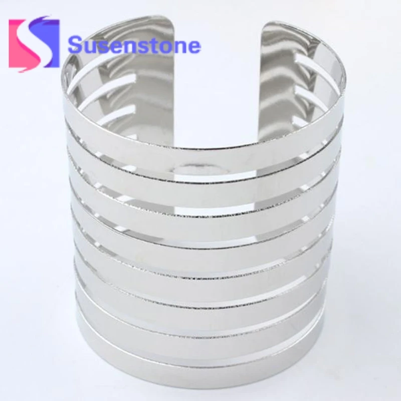 Женский Браслет манжета широкий браслет в стиле панк рок серебряный золотой цвет