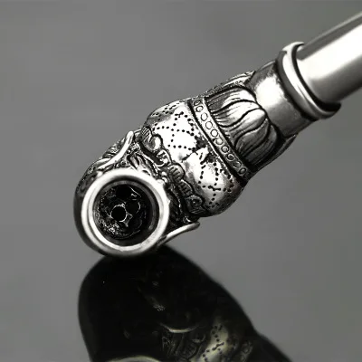 Antique dragon head brass tobacco bag handicraft decoration silver-plated long pipe men's curved dry smoke multi-style | Дом и сад