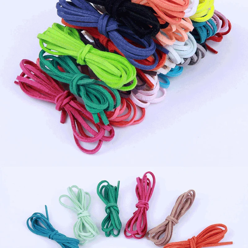 10Yards/lot 3mm Flat Faux Suede Korean Velvet Leather Cord Multi-Color string Rope DIY Handmade Jewelry Making Finding | Украшения и