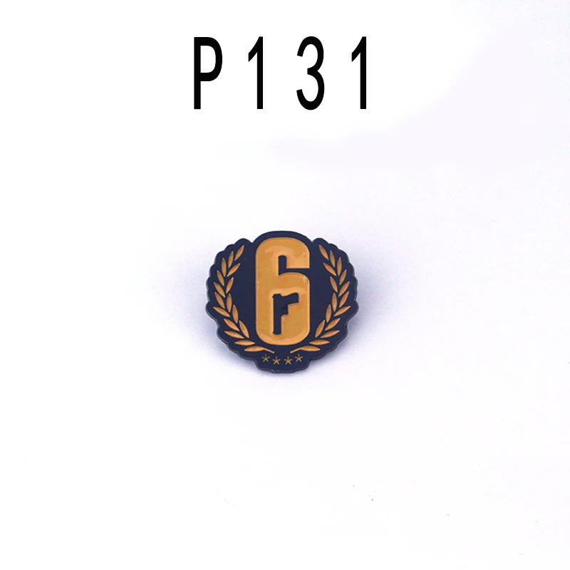 Black Rainbow Six Siege FPS Enamel Pins Gothic Punk Brooches Pin Fashion Cosplay Badges Jewelry Lapel Pins for Women Men - Окраска металла: pin