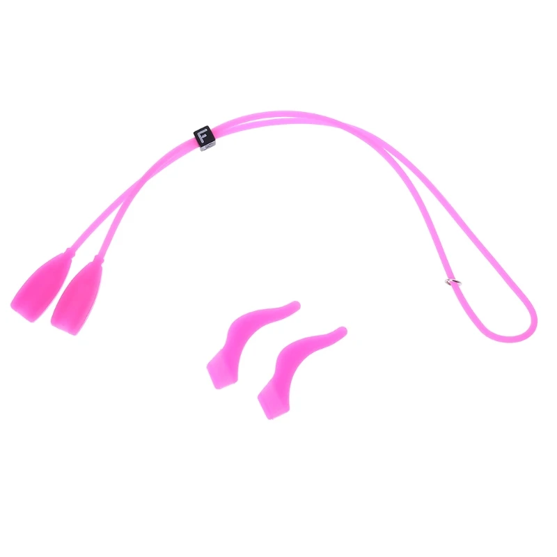 Hot Pink 1 комплект, Детский милый Эластичный Силиконовый ремешок для очков, шнур, нескользящий держатель для ушей - Цвет: Hot Pink