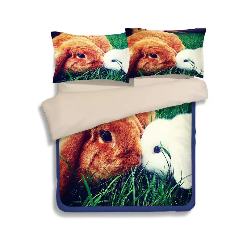 Постельное белье Kiss Rabbit с 3D принтом Комплект постельного белья односпальное