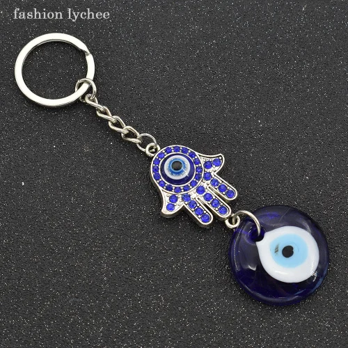 6 Модный lychee Turkey Lucky Blue Evil брелок для ключей в форме глаза кольцо держатель для женщин Автомобильный Брелок Кошелек Сумочка висячий подарок - Цвет: 6
