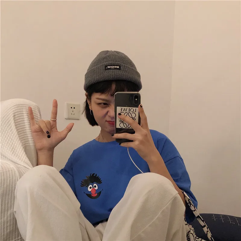 Харадзюку, Повседневная футболка, женская одежда, лето, корейский Ulzzang Kawaii, с принтом, короткий рукав, футболки для женщин и девочек, футболки, топы