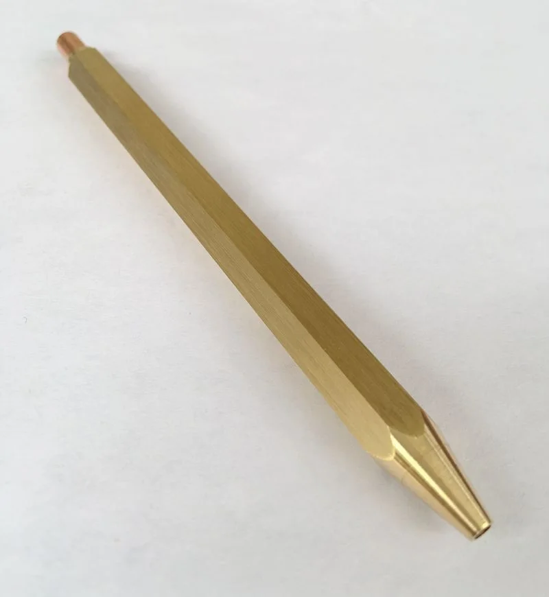 New Automatic hexagonal Brass Pen press-type Copper Ballpoint 5pcs/lot | Канцтовары для офиса и дома