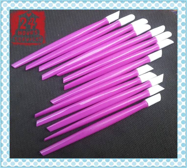 

100pcs wholesale ,DARK PURPLE COLOR,98mm LENGTH,PLASTIC nail cuticle pushers,WORTHFUL! Manicure push nail stickers smooth!
