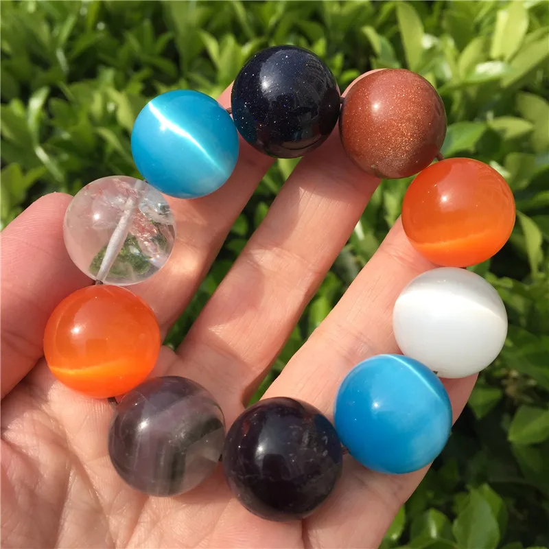 Natural Crystal Chakras Bracelet Jewelry Stone Beads Stretchy Pulseras Crystals Gift | Дом и сад