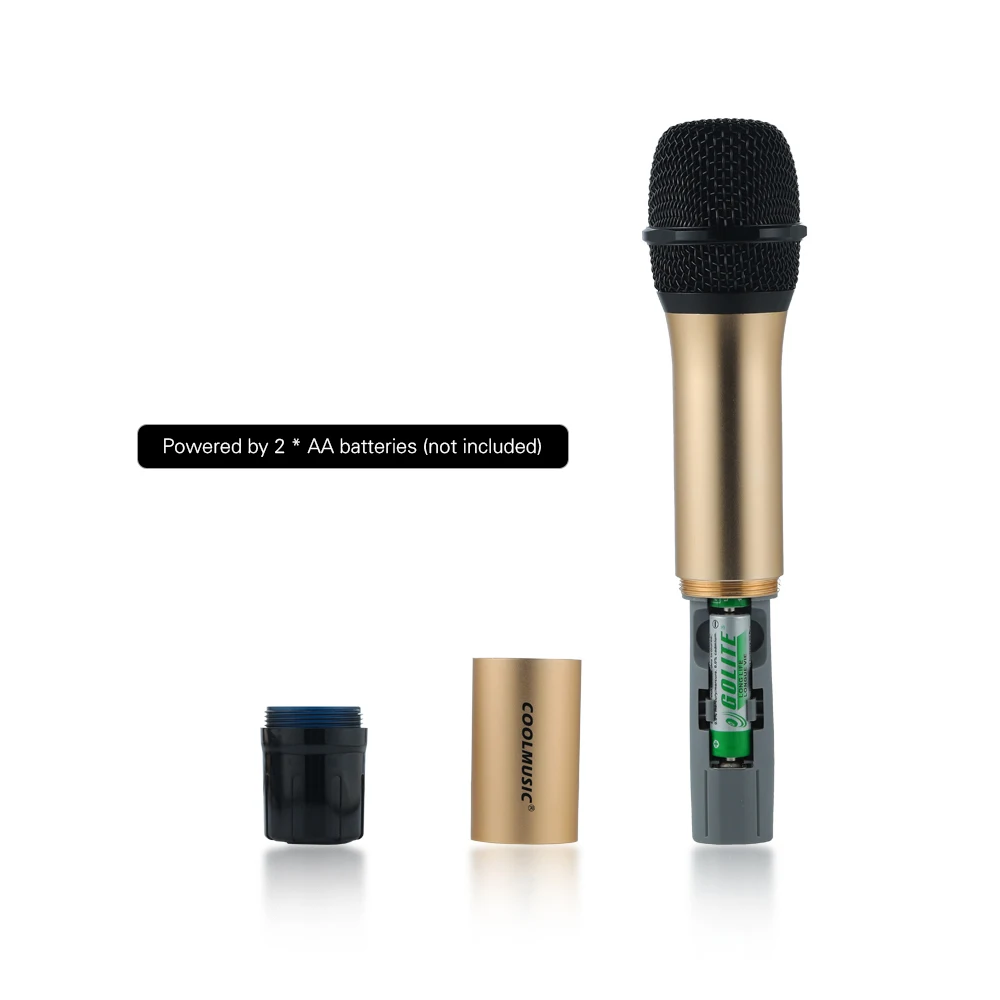 COOLMUSIC 10 Channels UHF Microphones Handheld Mic with Receiver Wireless Microphone System for Live Show Karaoke Speech | Спорт и