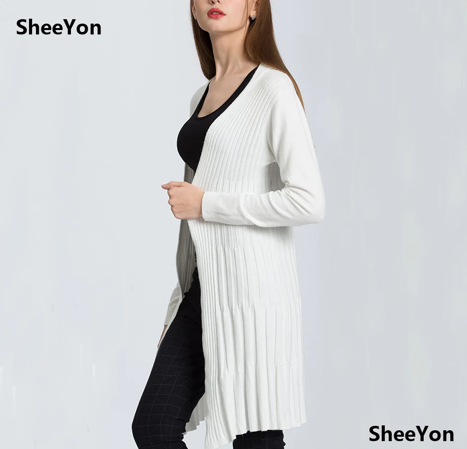 Sheeyon 2018 Для женщин новый вязаный свитер осенний кардиган с длинными рукавами