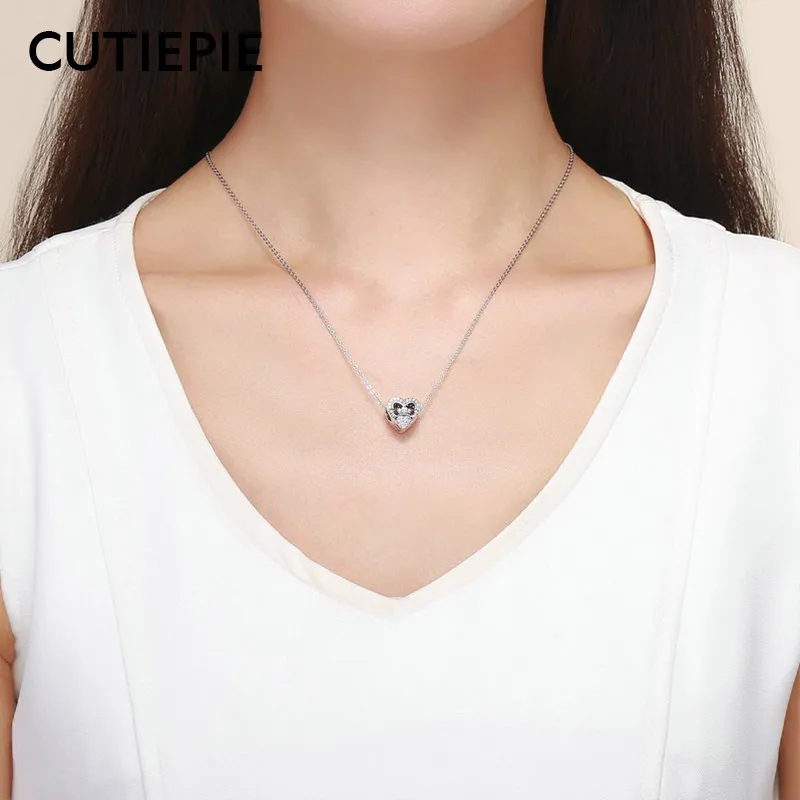 CUTIEPIE новые реальные 925 пробы Серебряное сердце форма прозрачный розовый CZ бусины
