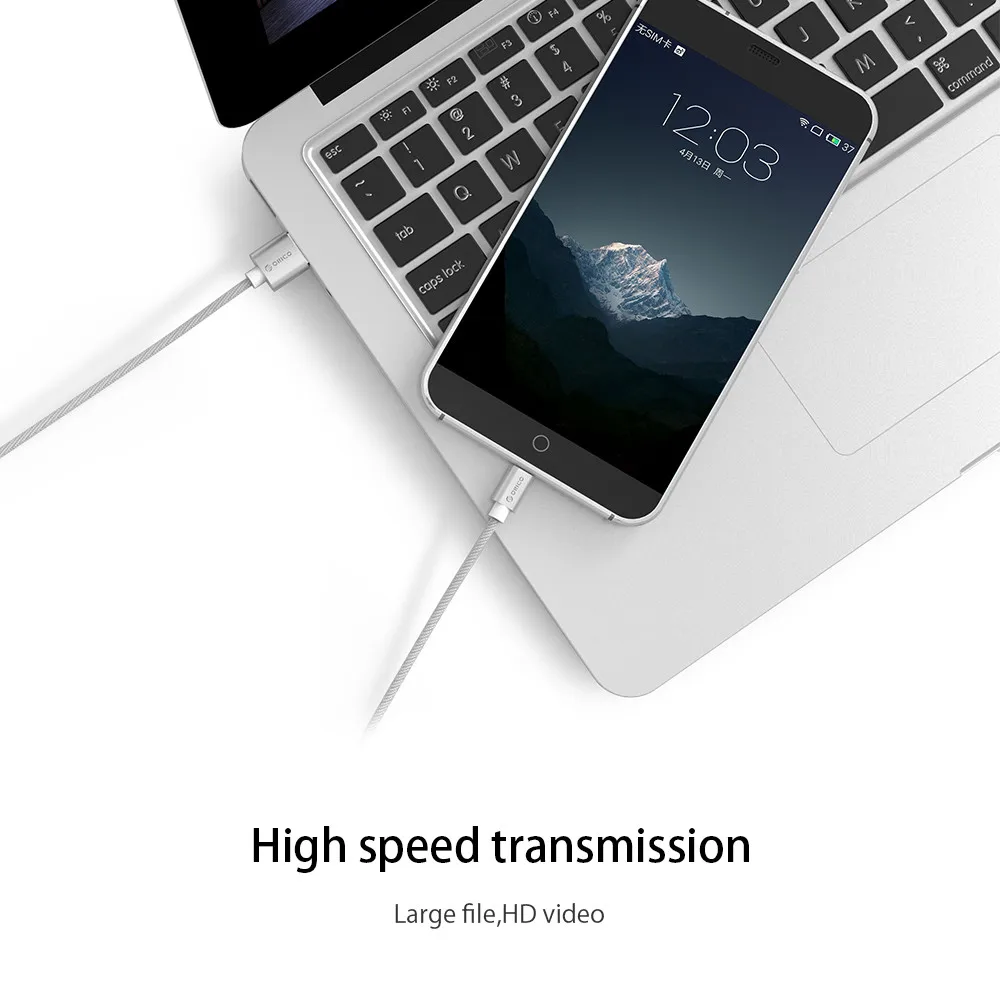 Нейлоновый кабель Micro USB ORICO для Samsung Xiaomi быстрой зарядки и передачи данных