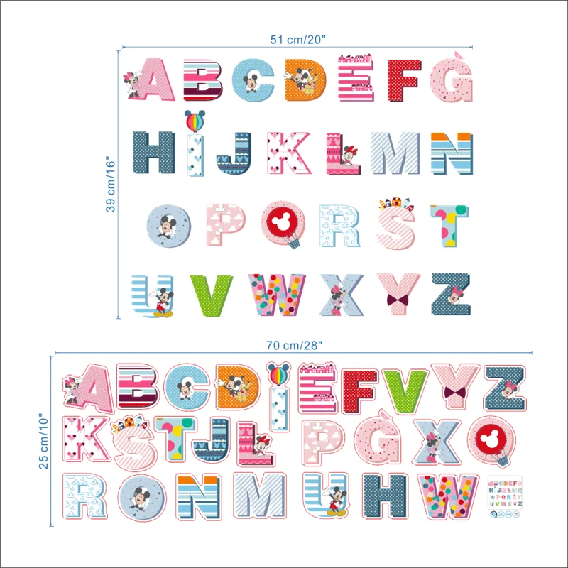 Картонная коробка с Микки Маусом 26 Английских Букв Детские незаменимые наклейки