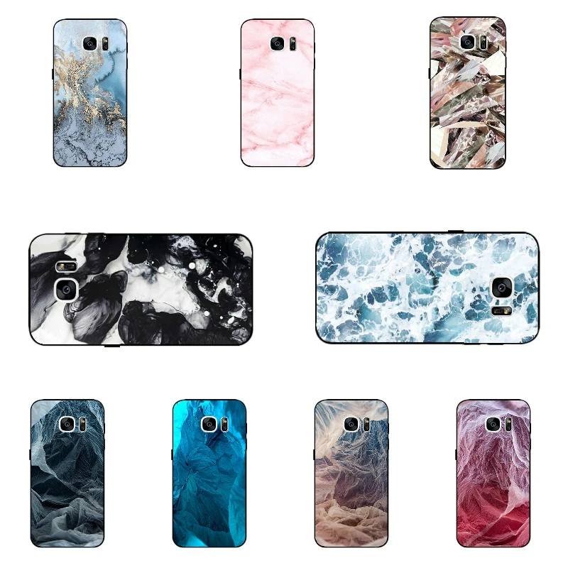 Черный мягкий ТПУ для Samsung Galaxy S7 чехол телефона G930 G9308 ультра тонкий из кожи DIY