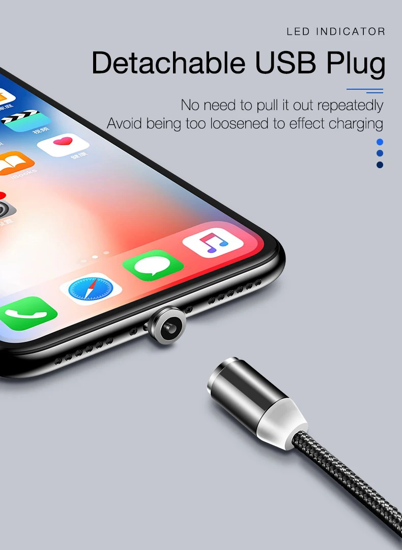 Lasaier светодиодный магнитный кабель и кабель Micro USB и кабель usb type C с нейлоновой оплеткой Магнитный кабель для зарядного устройства для iPhone Xs Max