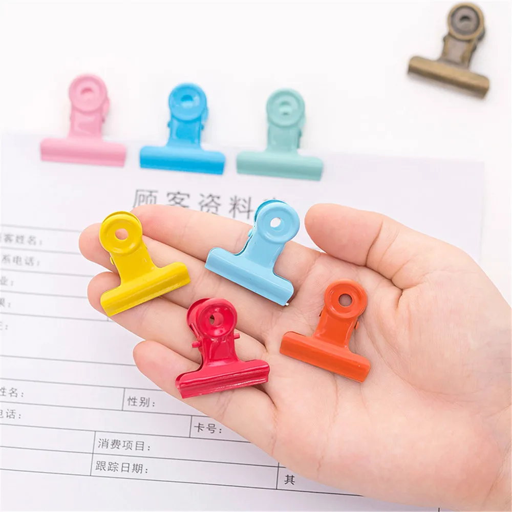 5 шт. зажимы для скрепок ярких цветов металлические сколов милые макароны цветные