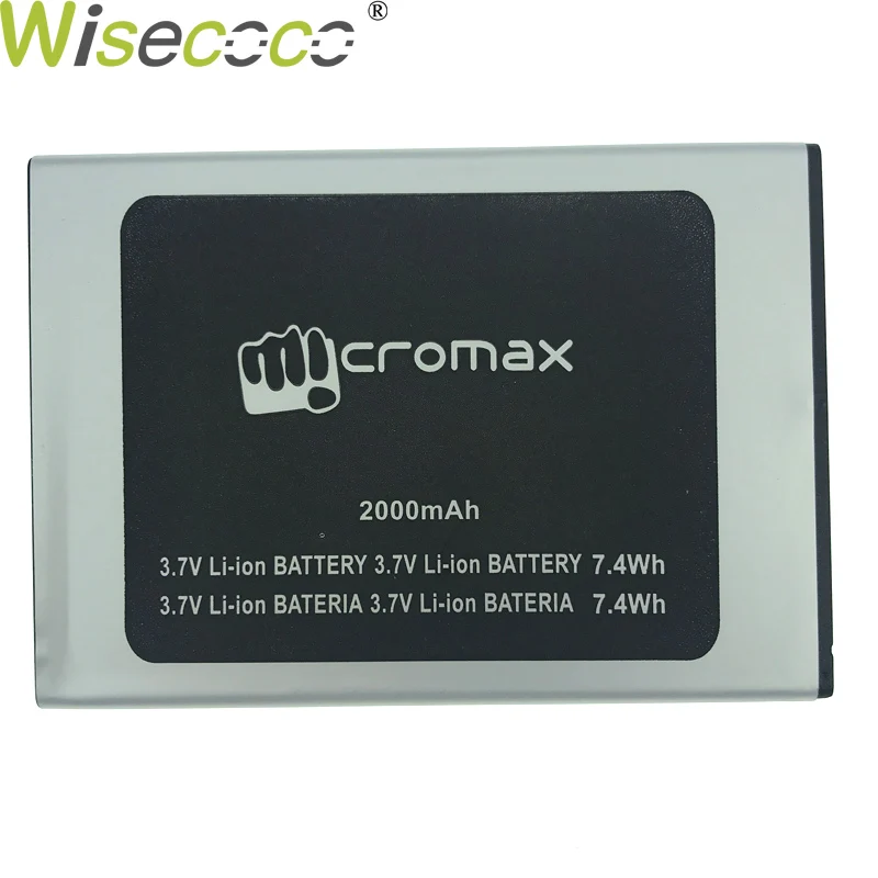 Wisecoco Q351 2000 мАч 3,7 в съемный аккумулятор для Micromax Q351 Q 351 Замена аккумулятора телефона+ номер отслеживания