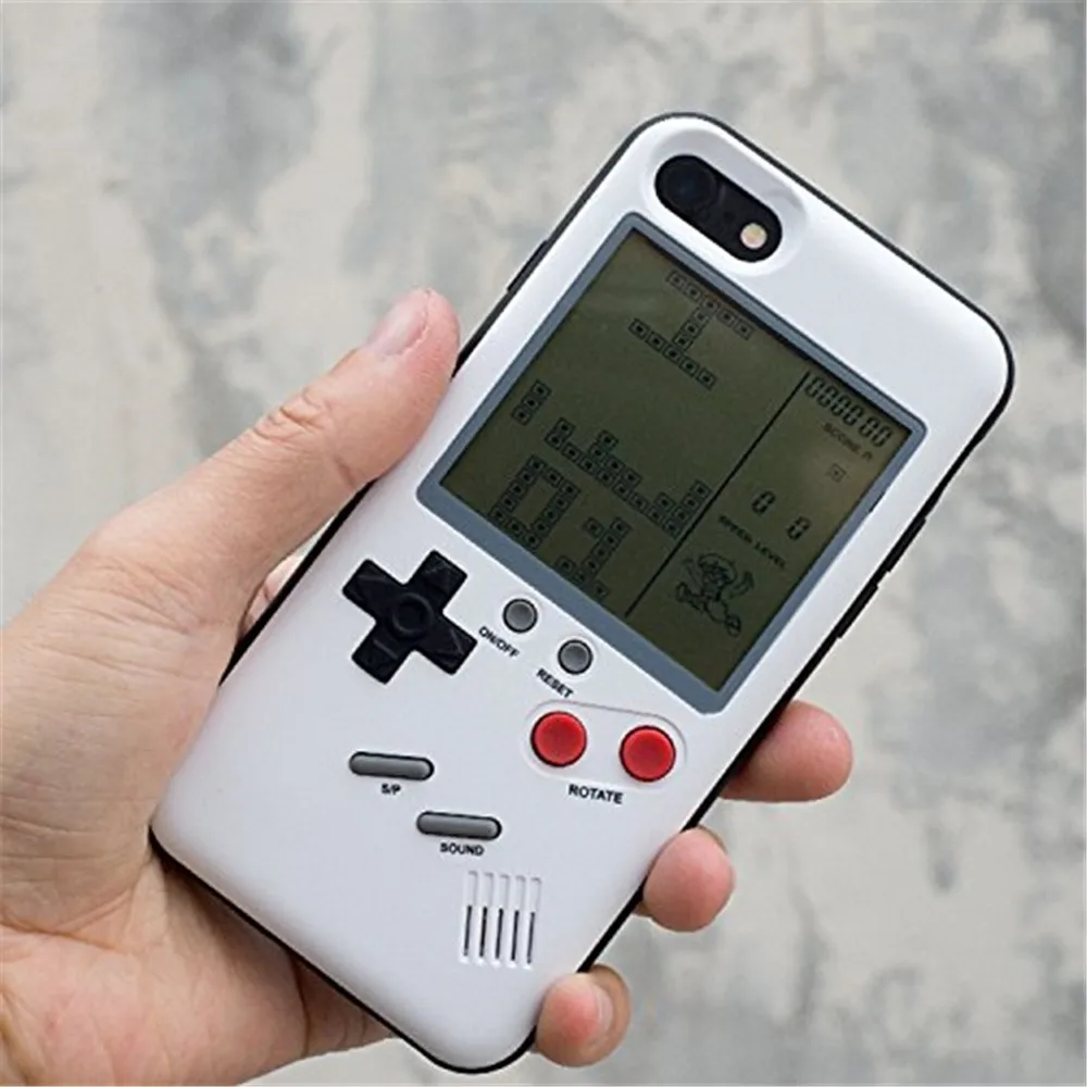 Ретро Gameboy тетрис чехол для телефона Iphone6/6s/7/8 Plus играть игровой консоли крышка