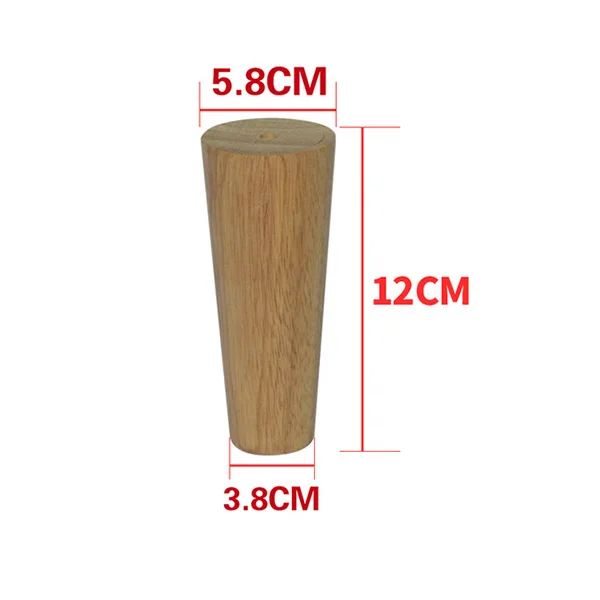 12cm Дубовые твердые деревянные ножки для дивана ноги Наклонный журнальный столик мебель уровень ноги w/металлические пластины ножки шкафа мульти-размер упаковка из 4 - Цвет: 12cm