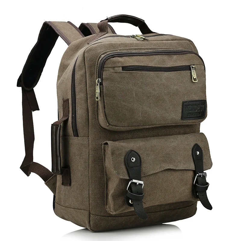 2017 Мужской 14 дюймовый рюкзак для ноутбука студенческий большой холщовый