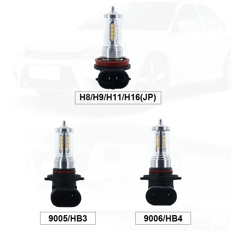 2x Canbus H8 H11 светодиодные лампы HB4 Led HB3 9006 9005 Противотуманные фары 2000LM 6000 K дневные ходовые огни 12 V Белый DRL Противотуманные Автомобильные светодиодные лампы для автомобильных фар