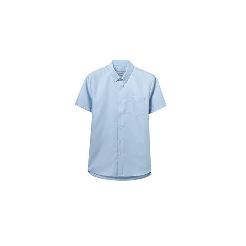 02Blue Giordano мужская рубашка «Оксфорд спиннинг» с короткими рукавами из натурального хлопка slim fit,имеется два варианта окраса - Цвет: 02Blue