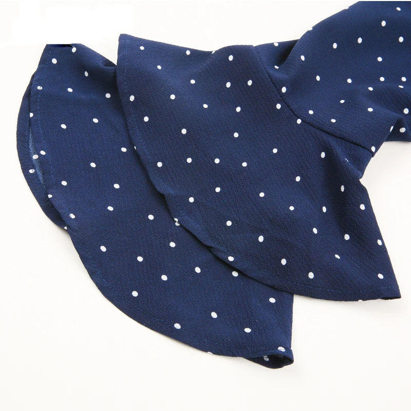 

2019 summen women Sexy Off shoulder Strapless Backless full Flare sleeve Polka Dot jumpsuit romper women chiffon playsuit