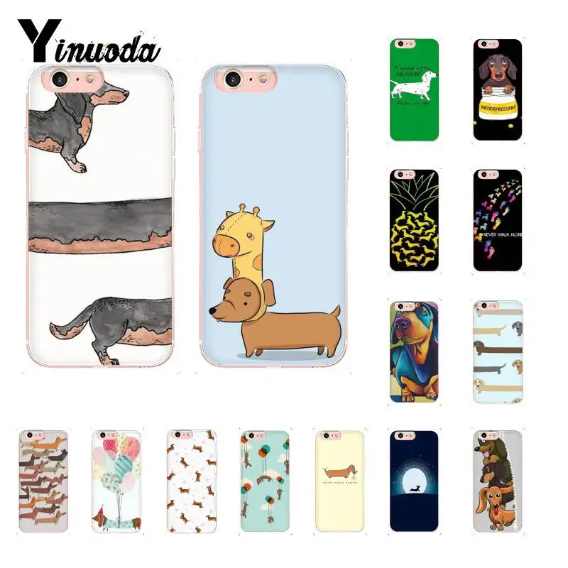 Yinuoda животные Собаки такса мягкий чехол для телефона iPhone 8 7 6 6S Plus X XS MAX 5 5S SE XR 10 чехол 11 pro max