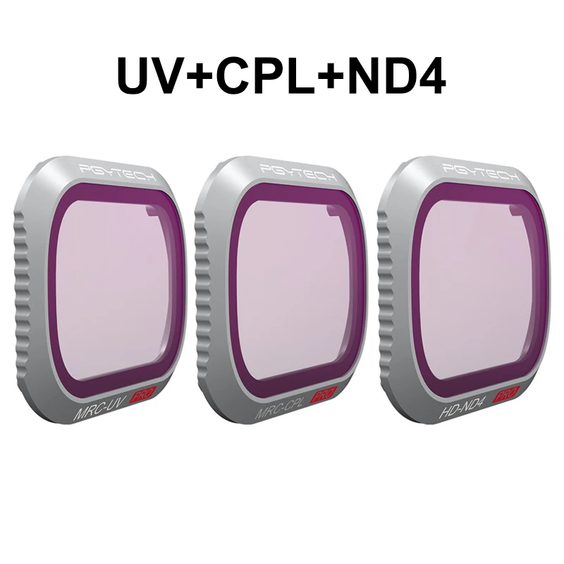 UV CPL ND4 PGYTECH Advanced Mavic 2 про фильтр комплект Камера объектив Фильтры ND8/16/32/64-PL ND8/16/32/64 для DJI Мавик 2 Pro Drone аксессуары - Цвет: UV CPL ND4