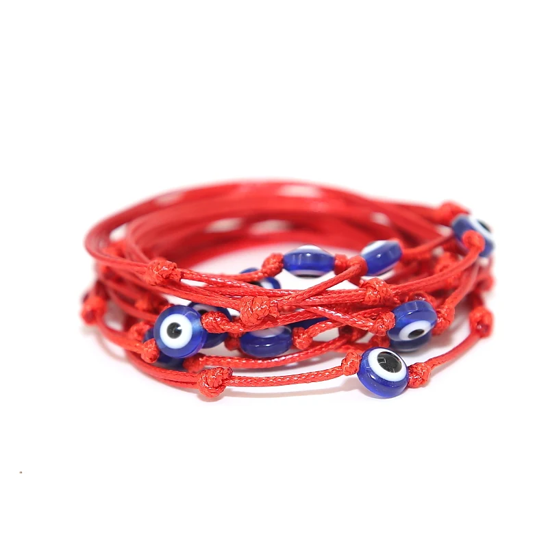 Модные Браслеты Lucky Red Thread Eye для женщин и мужчин плетеный браслет ручной работы